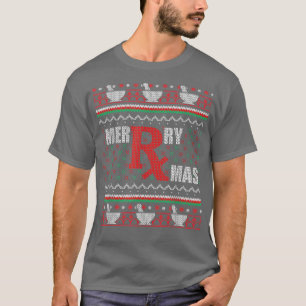 Merry Xmas Pharmacy Tech Pharmacist Ugly Kerstmis T-shirt