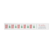 Merry Xmas | pijnbomen Adreslabel Wikkel (Individueel)
