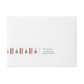 Merry Xmas | pijnbomen Adreslabel Wikkel (Voorkant)
