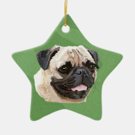 Merry Xmas Pug Keramisch Ornament