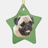 Merry Xmas Pug Keramisch Ornament (Links)
