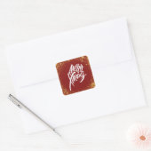 Merry xmas red vierkante sticker (Envelop)