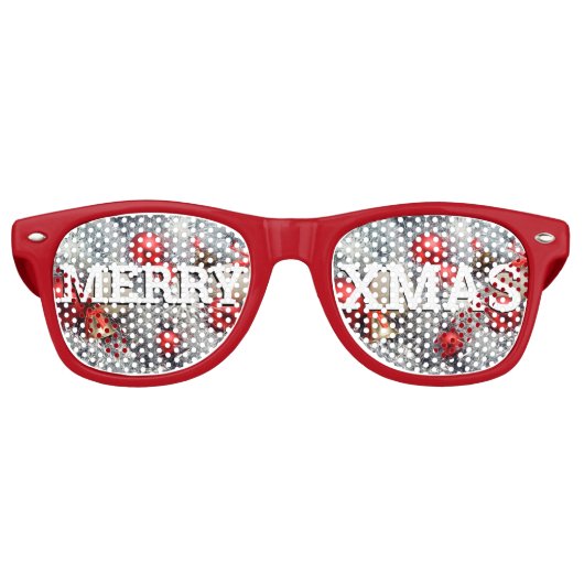 MERRY XMAS retro Shades / Fun Party Sunbril Retro Zonnebril (Voorkant)
