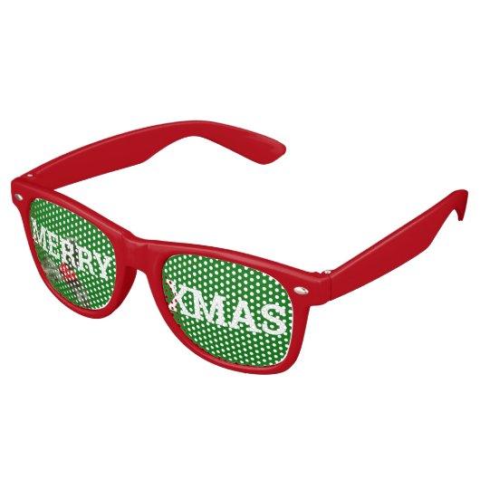 MERRY XMAS retro Shades / Fun Party Sunbril Retro Zonnebril (Gekanteld)