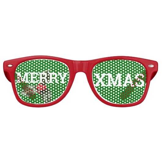 MERRY XMAS retro Shades / Fun Party Sunbril Retro Zonnebril (Voorkant)