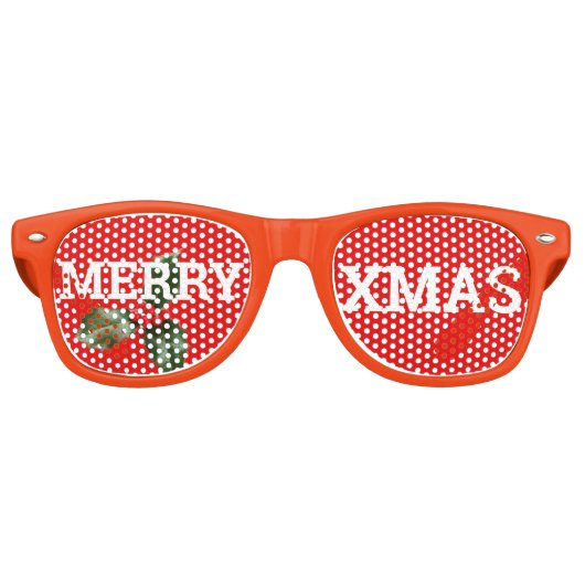 MERRY XMAS retro Shades / Fun Party Sunbril Retro Zonnebril (Voorkant)