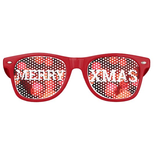MERRY XMAS retro Shades / Fun Party Sunbril Zonnebril (Voorkant)