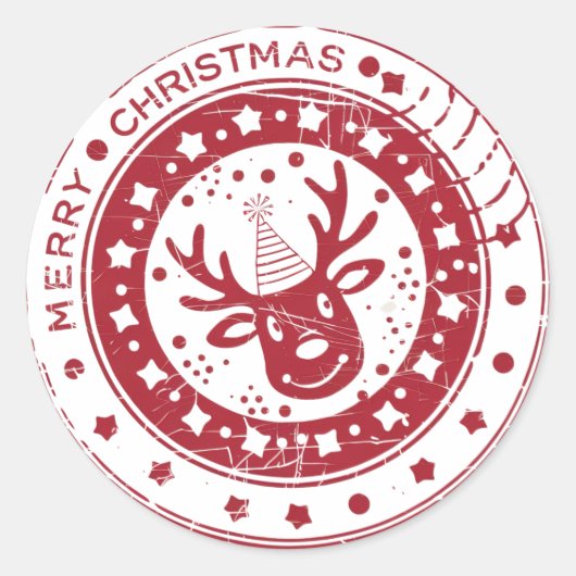 Merry xmas ronde sticker (Voorkant)