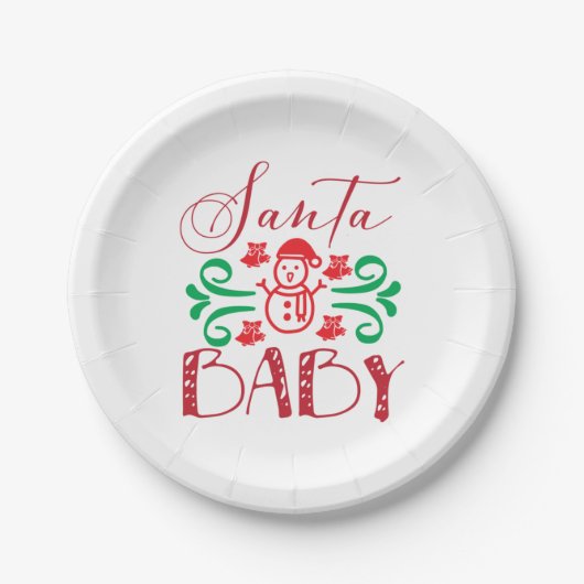 Merry Xmas Santa Baby Papieren Bordje (Voorkant)