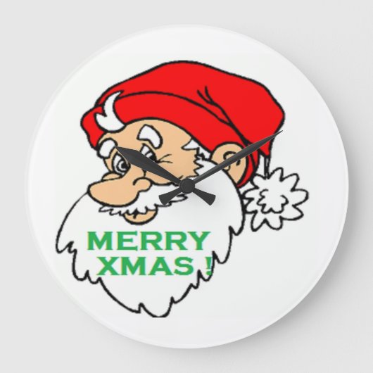 "MERRY XMAS" SANTA GROTE KLOK (Voorkant)