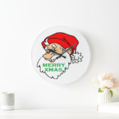 "MERRY XMAS" SANTA GROTE KLOK (Huis)