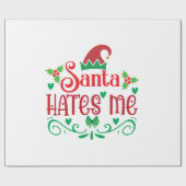 Merry Xmas Santa Hates me Cadeaupapier (Vlak)