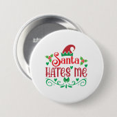 Merry Xmas Santa Hates me Ronde Button 7,6 Cm (Voorkant /achterkant)