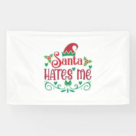 Merry Xmas Santa Hates me Spandoek (Horizontaal)