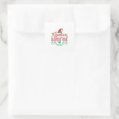 Merry Xmas Santa Hates me Vierkante Sticker (Tas)