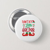 Merry Xmas Santa Little Helper Ronde Button 5,7 Cm (Voorkant /achterkant)