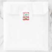 Merry Xmas Santa Little Helper Ronde Sticker (Tas)
