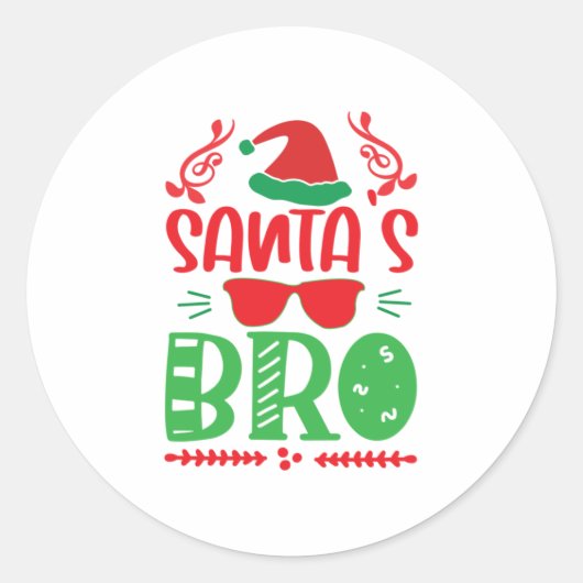 Merry Xmas Santas Brother Ronde Sticker (Voorkant)