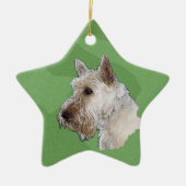 Merry Xmas Scottish Terrier (Wheaten) Keramisch Ornament (Voorkant)