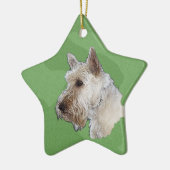 Merry Xmas Scottish Terrier (Wheaten) Keramisch Ornament (Links)