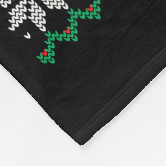 Merry Xmas Skeleton Ugly Sweater, Skull Wearing Sa Fleece Deken (Hoek)