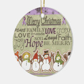 Merry XMAS-sneeuwbalproducten tegen kanker Keramisch Ornament (Links)