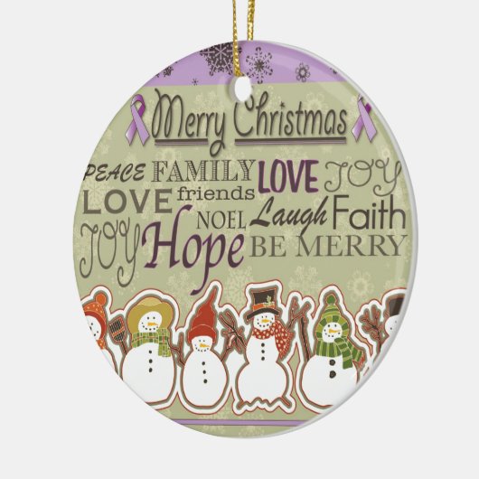 Merry XMAS-sneeuwbalproducten tegen kanker Keramisch Ornament (Links)