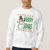 Merry Xmas Snowman Ugly KerstSweater Trui (Voorkant)