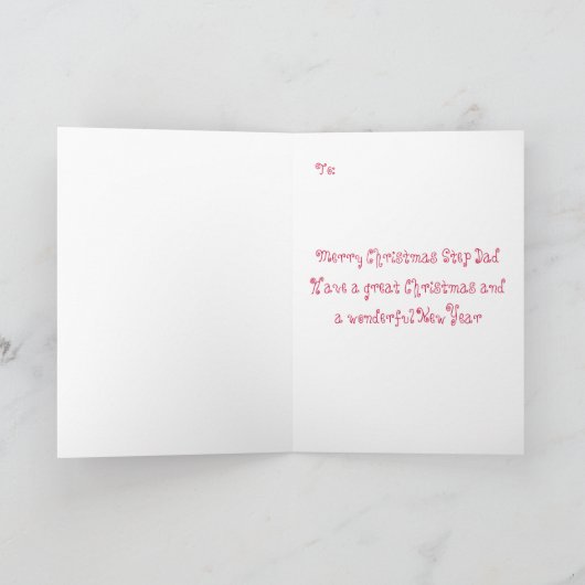 Merry Xmas step dad Feestdagen Kaart (Binnen)
