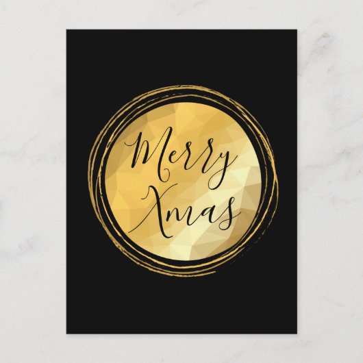 Merry Xmas-tekst voor calligrafie goud luxueus Briefkaart (Voorkant)