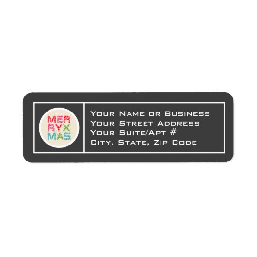 Merry Xmas Typography Retouradreslabels Etiket (Voorkant)