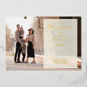 Merry Xmas Typography Transparency Overlay Photo  Folie Feestdagenkaart (Voorkant)