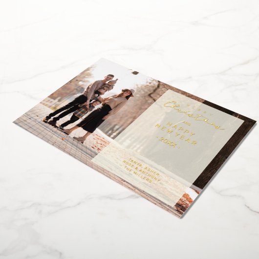 Merry Xmas Typography Transparency Overlay Photo  Folie Feestdagenkaart (Gedraaid)