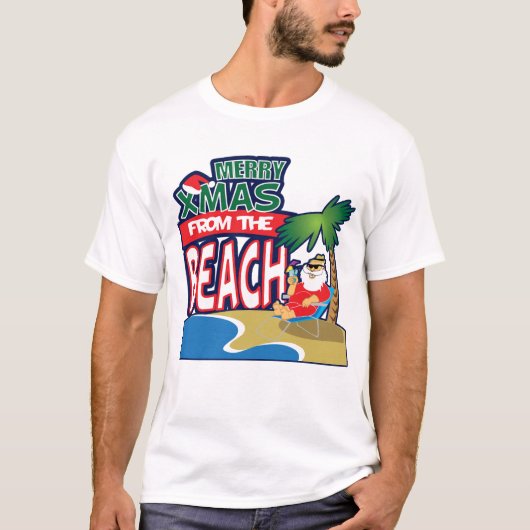 MERRY XMAS VAN HET BEACH T-shirt (Voorkant)