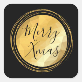 Merry Xmas zwart en goudhelder chic Vierkante Sticker