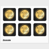 Merry Xmas zwart en goudhelder chic Vierkante Sticker (Vel)
