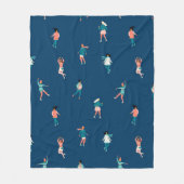 Merry Xmass Winter Theme Navy Cute Ice Fleece Deken (Voorkant)