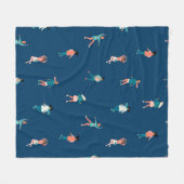 Merry Xmass Winter Theme Navy Cute Ice Fleece Deken (Voorkant (Horizontaal))