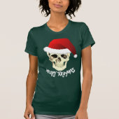 Merry Xraymas Skull met Santa Hat T-shirt (Voorkant)