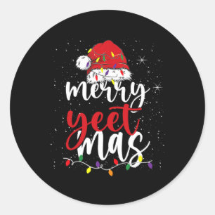 Merry Yeetmas Funny Merry Yeet Mas Christmas Slang Ronde Sticker