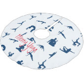 Merry Yoga Silhouette Yoga Poses Thunder_Cove Kerstboom Rok (Gekanteld)