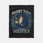 Merry Yule And Happy Solstice Mystic Winter Quote  Fleece Deken (Voorkant)