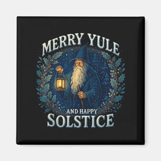 Merry Yule And Happy Solstice Mystic Winter Quote Magneet (Voorkant)