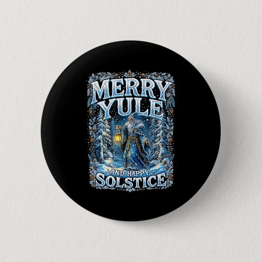 Merry Yule And Happy Solstice Mystic Winter Quote  Ronde Button 5,7 Cm (Voorkant)