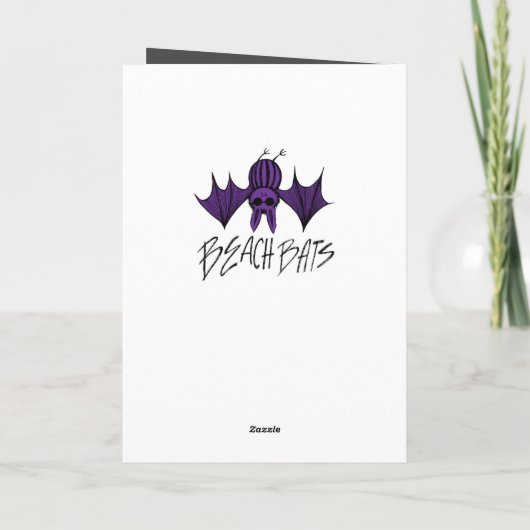 Merry Yule Bat Holiday Greeting Kaart (Achterkant)