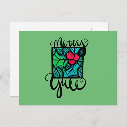 Merry Yule Briefkaart (Voorkant / Achterkant)