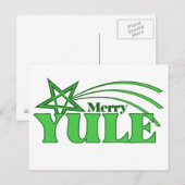 Merry Yule Feestdagenkaart (Voorkant / Achterkant)