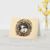 Merry Yule Goat Kaart (Gele Bloem)