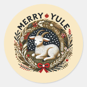 Merry Yule Goat Ronde Sticker