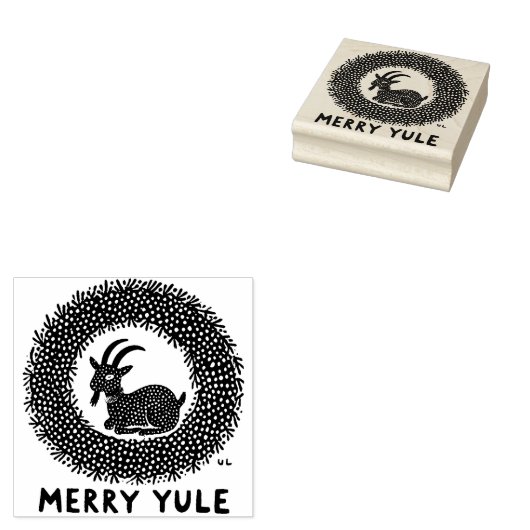 Merry Yule Goat Rubberstempel (Gestempeld)